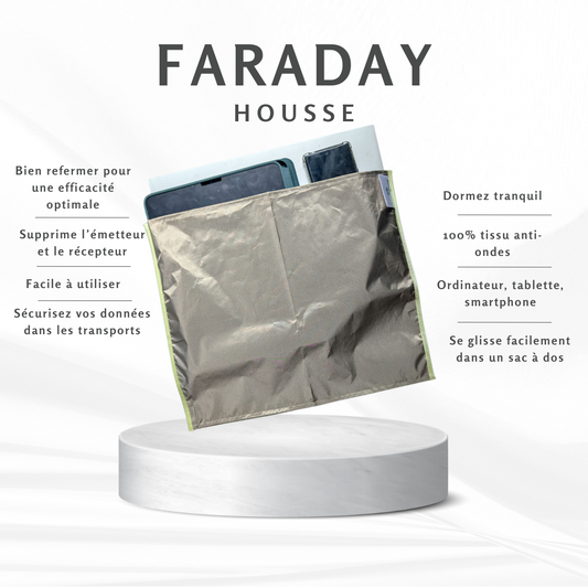 Housse Faraday anti-ondes 35 × 40 cm – Protection totale pour ordinateur, tablette & smartphone