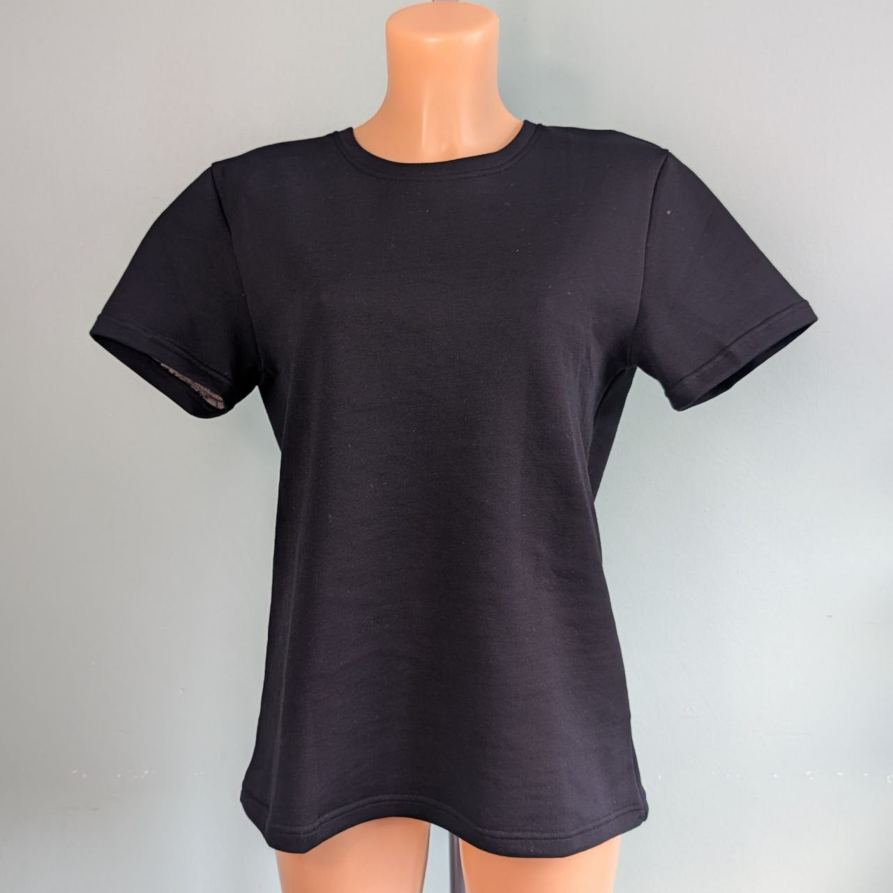 T-shirt anti-ondes noir Ondalterra-coton et fibre d’argent- tailles M, L, XL