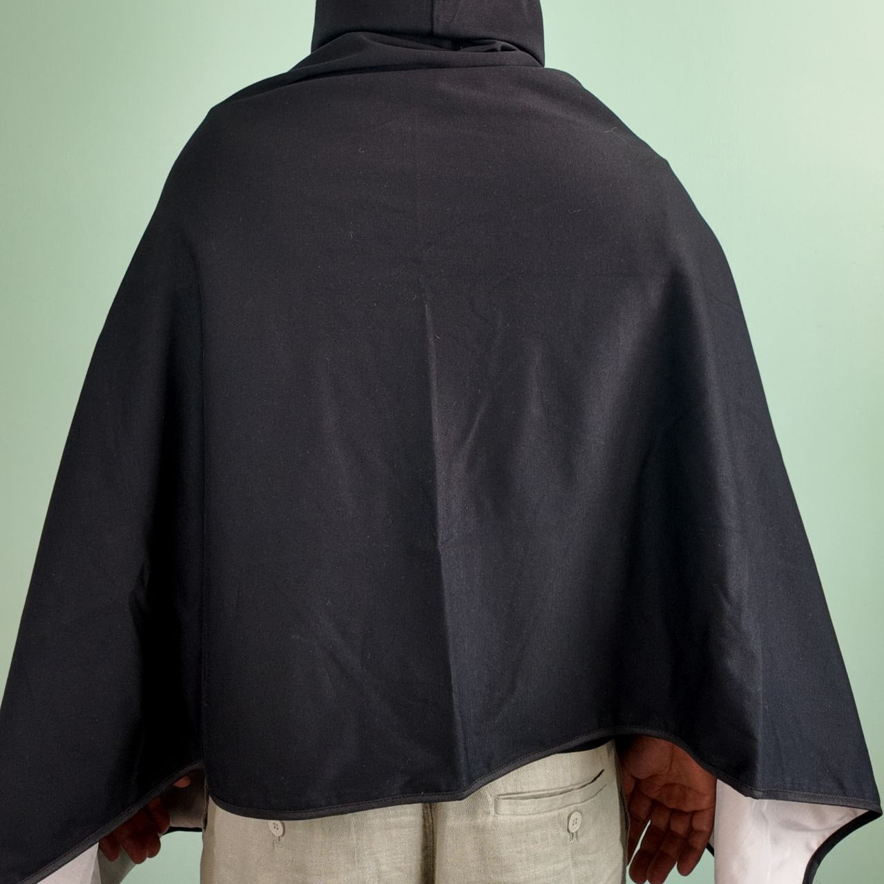 Poncho anti-ondes Ondalterra -taille unique- noir - Fibre d’argent et coton - Capuche amovible