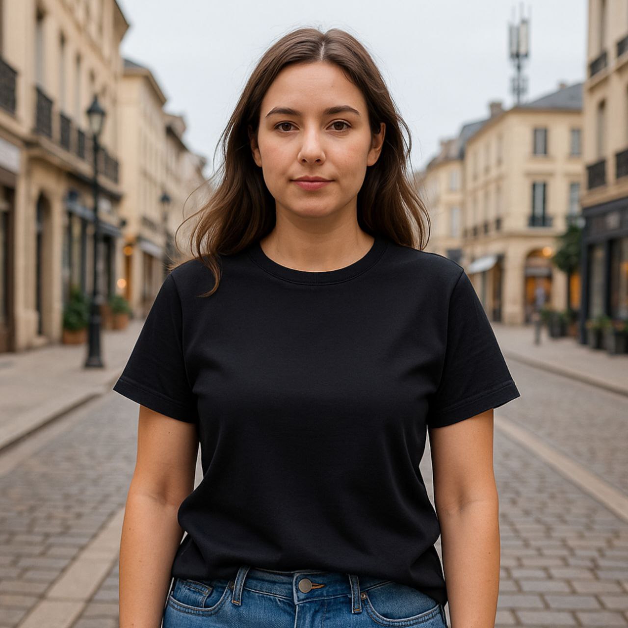T-shirt anti-ondes noir Ondalterra-coton et fibre d’argent- tailles M, L, XL