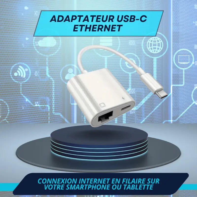 Adaptateur usb-c vers ethernet + connectez votre smartphone ou tablette à internet en filaire sans wifi ni 4g/5g