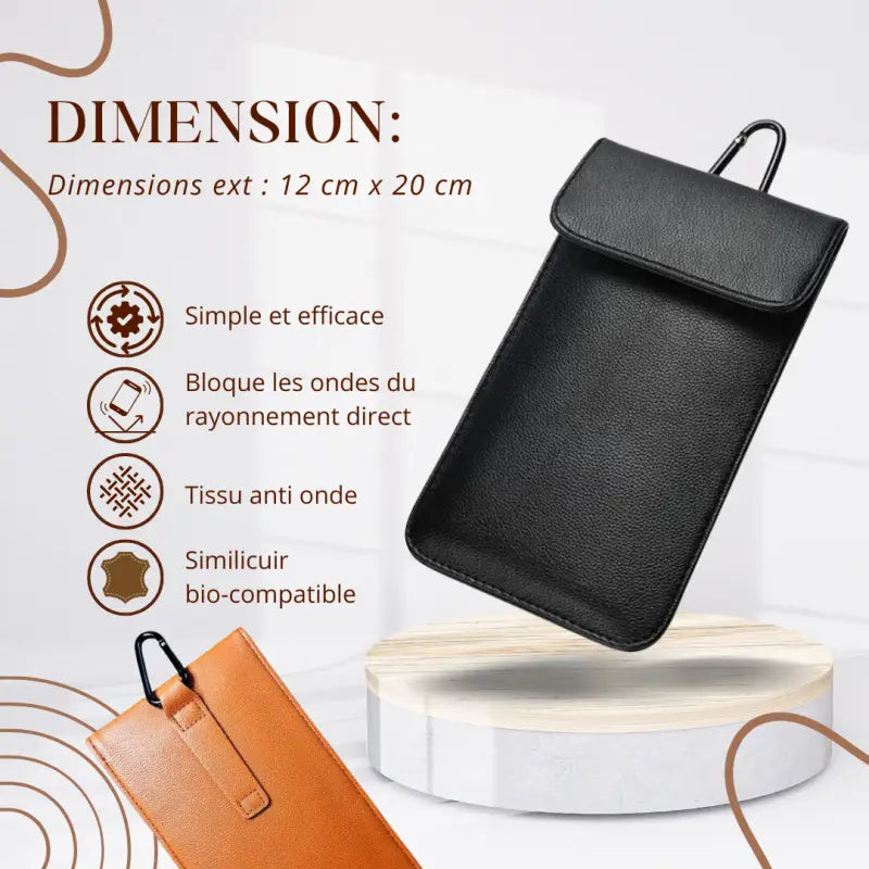 📡 étui anti-ondes en simili-cuir biocompatible – protection maximale contre l’exposition aux ondes de votre smartphone