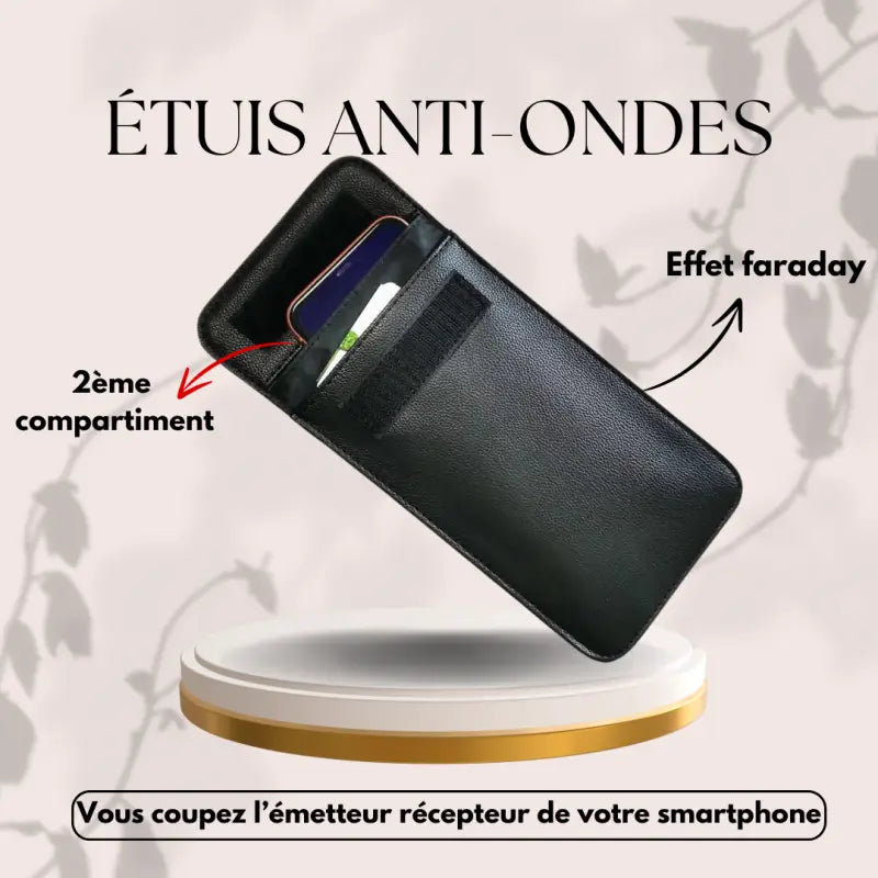 📡 étui anti-ondes en simili-cuir biocompatible – protection maximale contre l’exposition aux ondes de votre smartphone