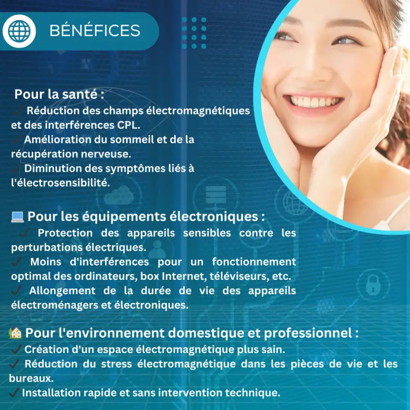 Filtre linky cpl panda15x2-éliminez l’électricité sale et les ondes du réseau électrique par polier