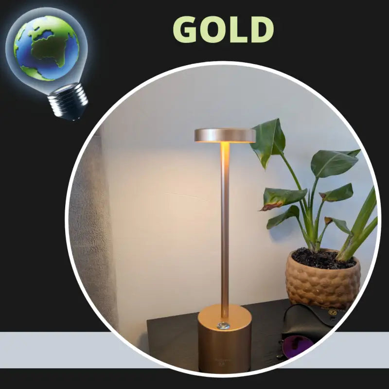 Lampe de chevet tactile rechargeable gold par inalterra.fr