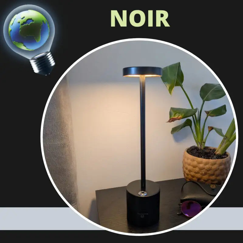 Lampe de chevet tactile rechargeable noir par inalterra.fr