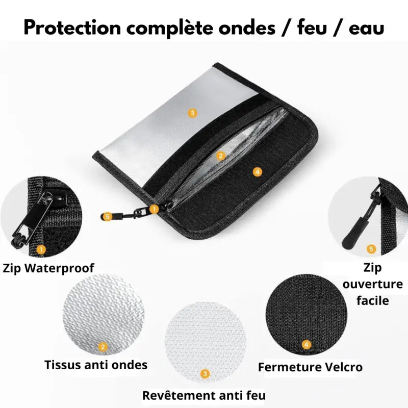 Pochette anti-ondes pour téléphone – effet faraday waterproof fireproof par inalterra.fr