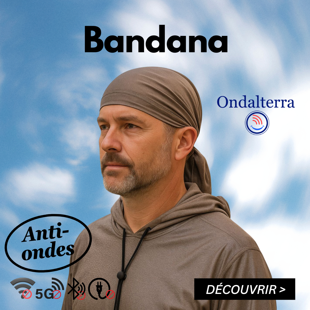 Bandana tête façon"pirate" anti-ondes-Protection haute fréquence en extérieur-Taille unique