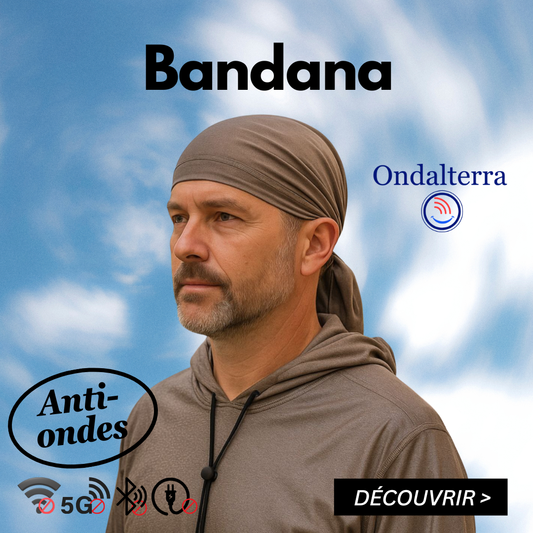 Bandana tête façon"pirate" anti-ondes-Protection haute fréquence en extérieur-Taille unique