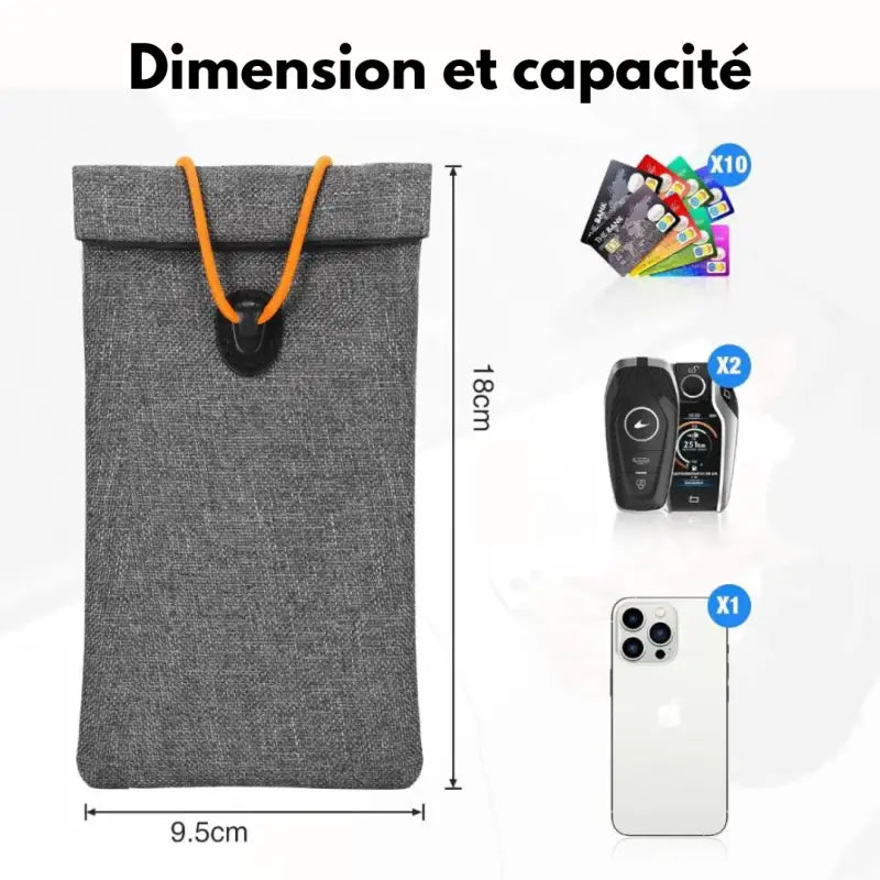 Pochette anti-onde faraday gris par inalterra.fr