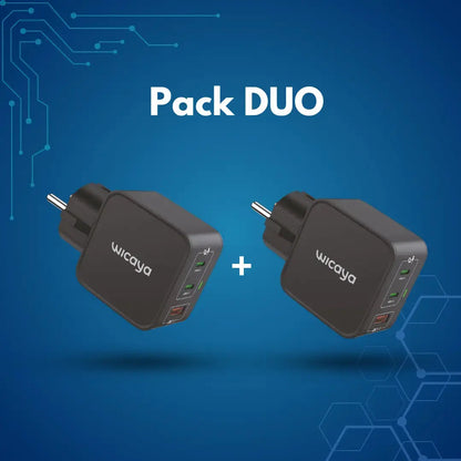 Chargeur WICAYA 65W avec mise à la Terre intégrée USB et USB-C anti-ondes.fr