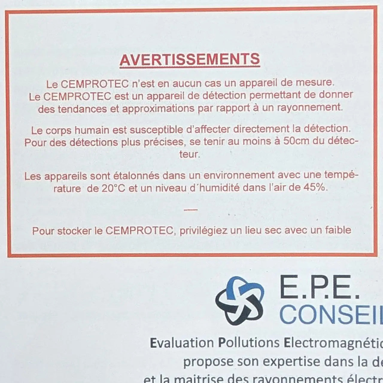CEMPROTEC 33 – Détecteur de champs électromagnétique multifréquence anti-ondes.fr