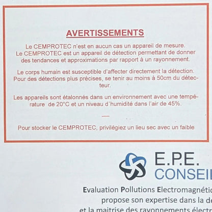 CEMPROTEC 33 – Détecteur de champs électromagnétique multifréquence anti-ondes.fr