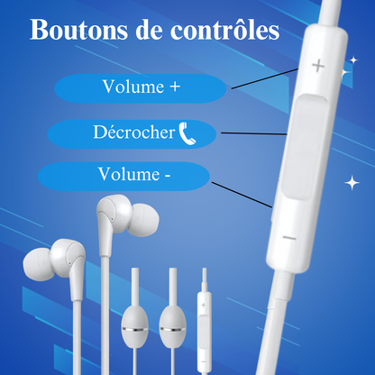 Écouteurs stéthoscopiques Air Communication – iPhone / Type-C / Jack, réduction ondes & confort audio