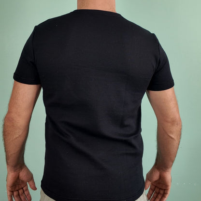 T-shirt anti-ondes noir Ondalterra-coton et fibre d’argent- tailles M, L, XL