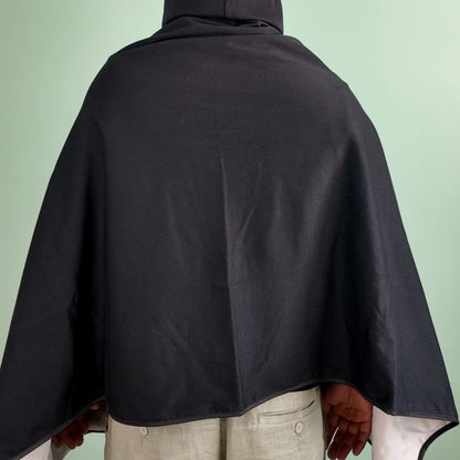 Poncho anti-ondes Ondalterra -taille unique- noir - Fibre d’argent et coton - Capuche amovible