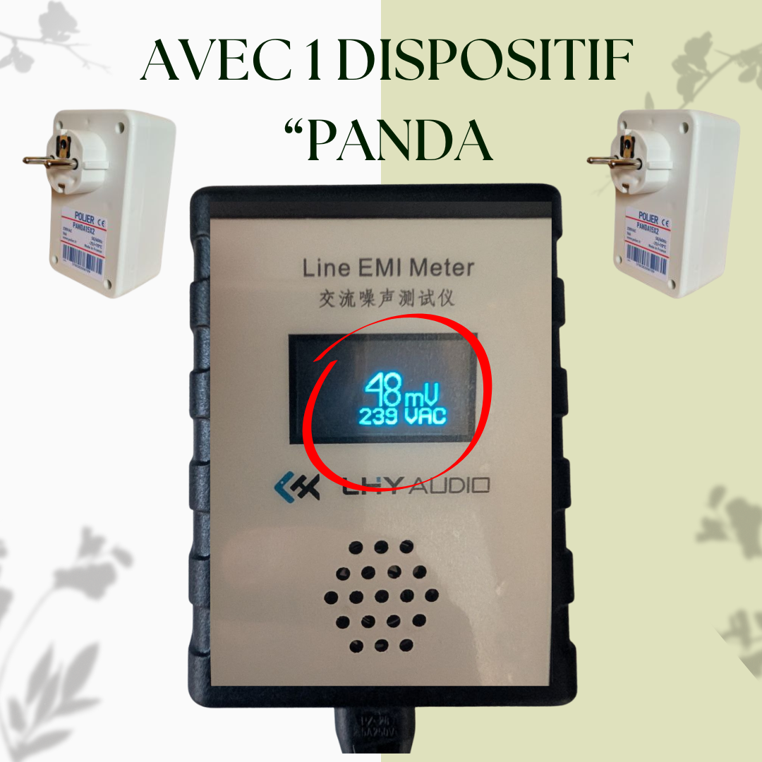 Line EMI Meter — Mesureur d’électricité sale / “dirty electricity” / CPL / Linky, contrôle d’efficacité des filtres "Panda"