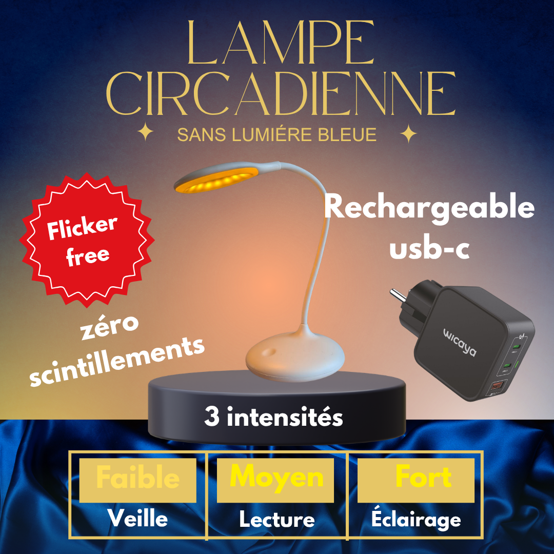 Lampe de chevet circadienne sans lumière bleue usb-c