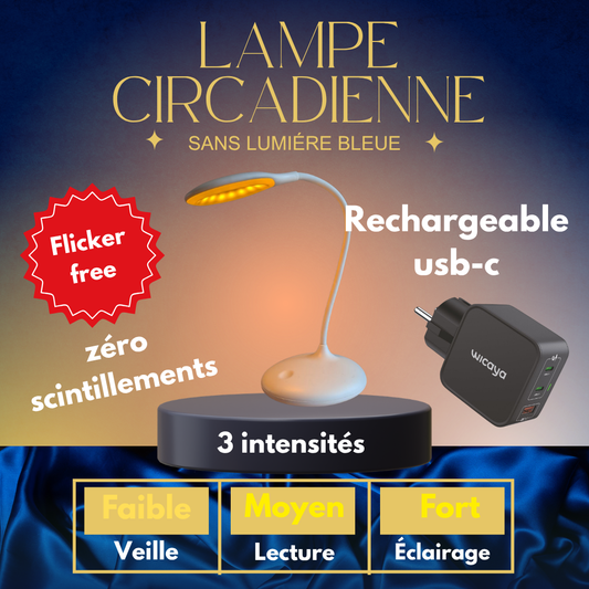 Lampe de chevet circadienne sans lumière bleue usb-c
