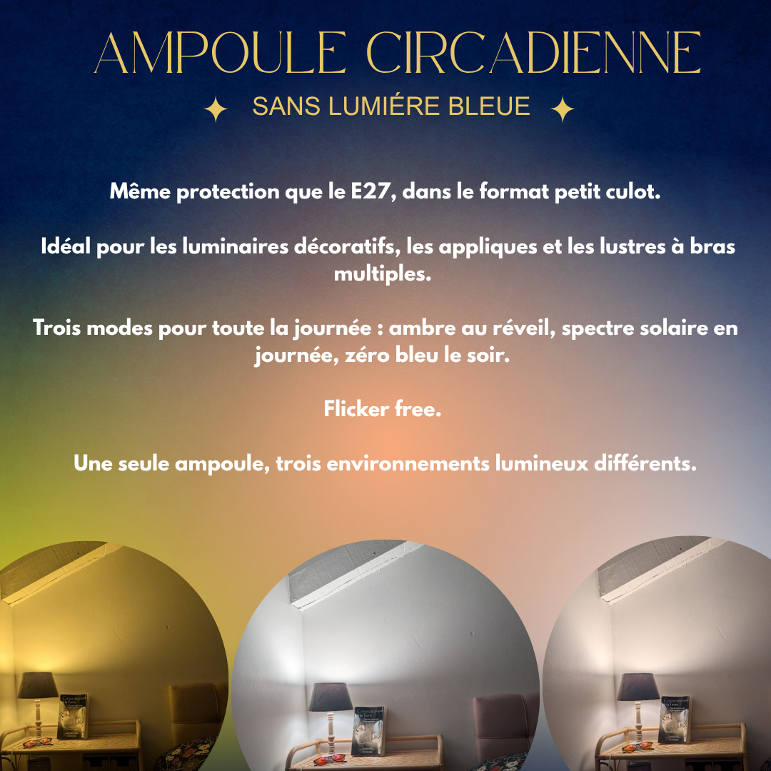 ampoule flicker free anti lumiere bleue circadienne