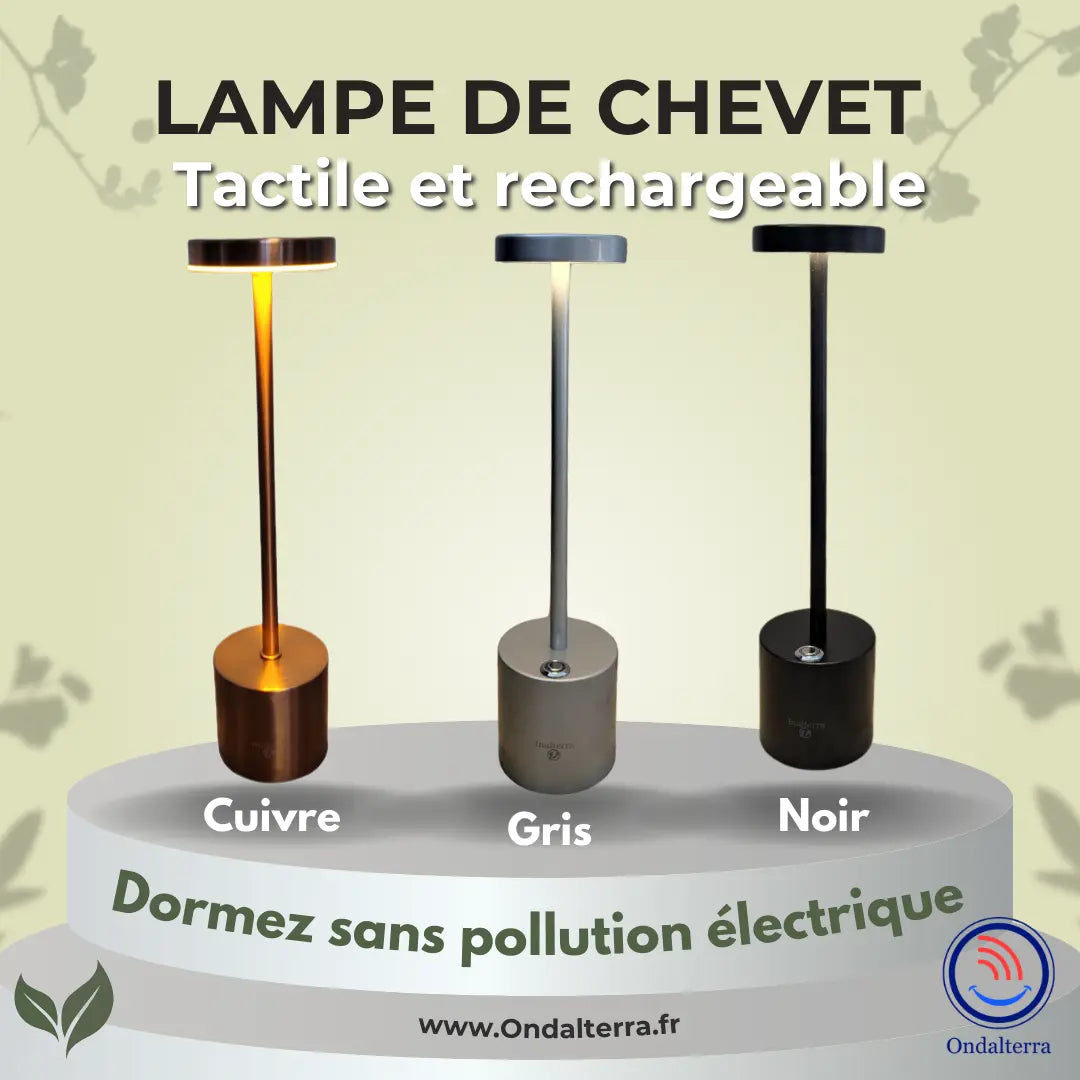 lampe de chevet anti-ondes tactile rechargeable