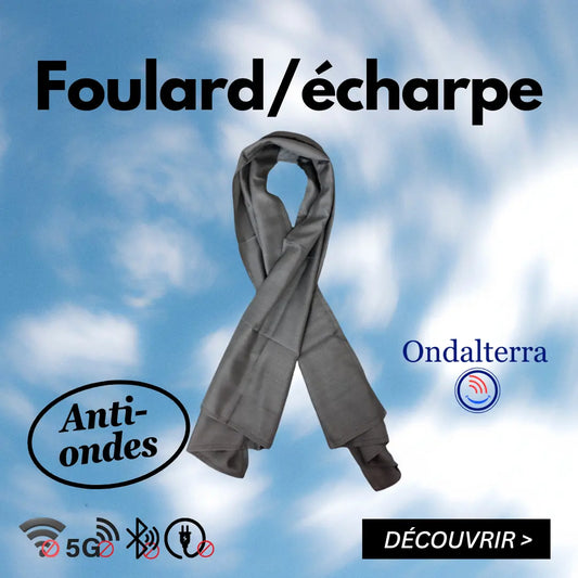 Écharpe Anti-ondes en fibre d'argent – Protection douce et efficace au quotidien