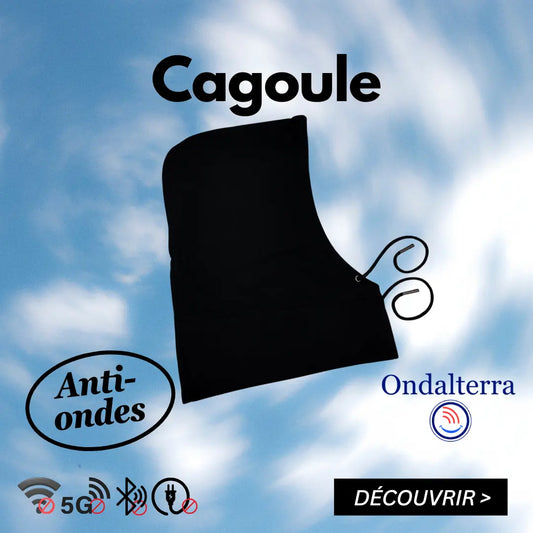 Cagoule anti-ondes en fibre conductrice – Protection intégrale tête et nuque